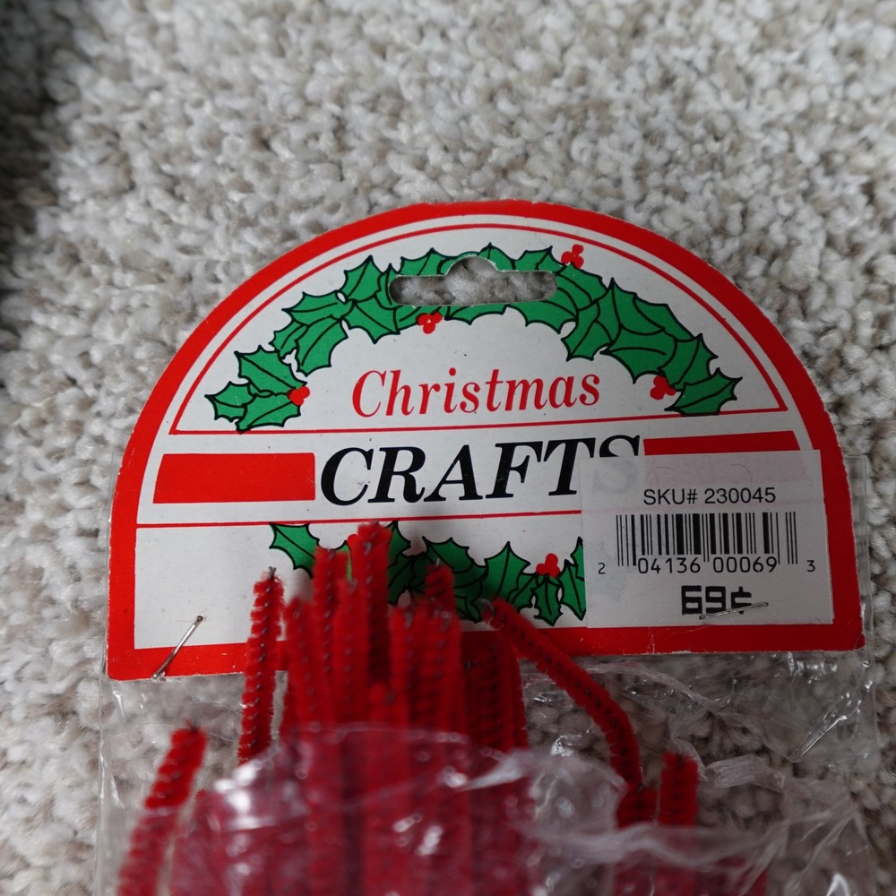 Green and Red Chenille Stems Pipe Cleaners Holiday Craft Supplies 100pc 12in 6in - Picture 2 of 5